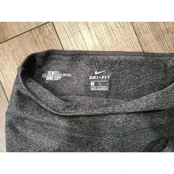 Nike Dri-fit Leggings Women's Size Medium Gray Ribbed Back - Picture 5 of 7